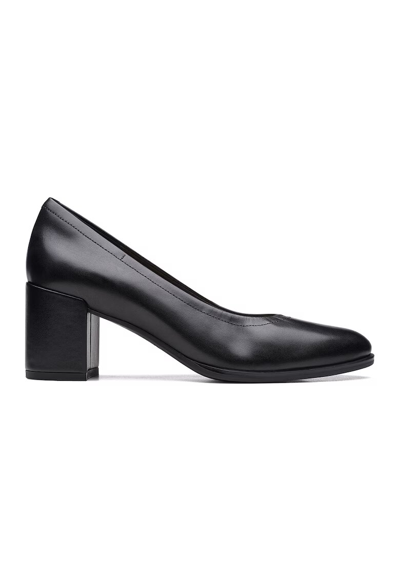 Clarks Pantofi de piele cu toc masiv Freva - Negru
