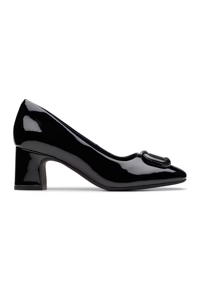 Clarks Pantofi de piele cu varf patrat Fernie - Negru
