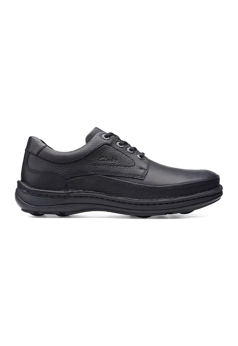 Clarks Pantofi derby de piele nabuc cu logo stantat Nature - Negru