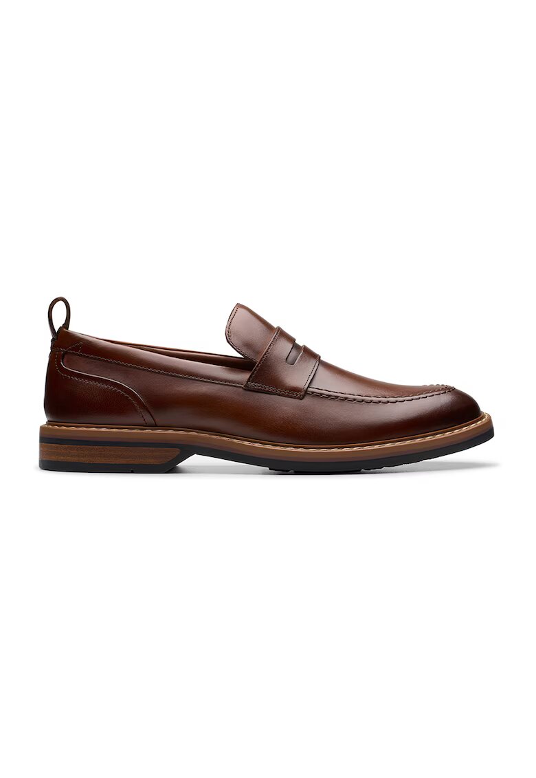 Clarks Pantofi loafer de piele Aldwin Step - Maro cognac