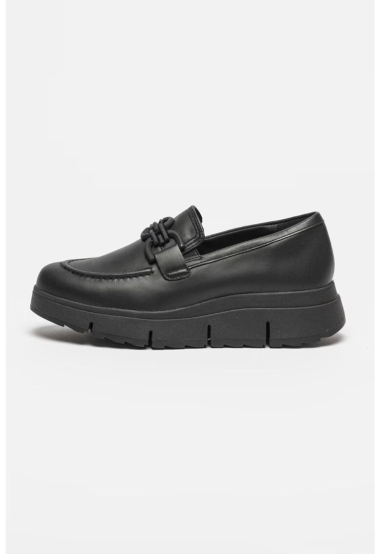 Clarks Pantofi loafer de piele cu aplicatie contrastanta - Negru