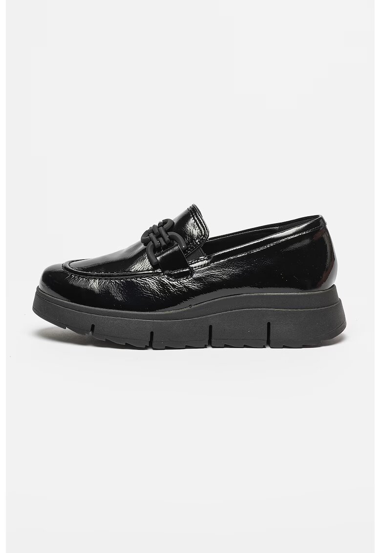 Clarks Pantofi loafer de piele cu aplicatie contrastanta - Negru stins