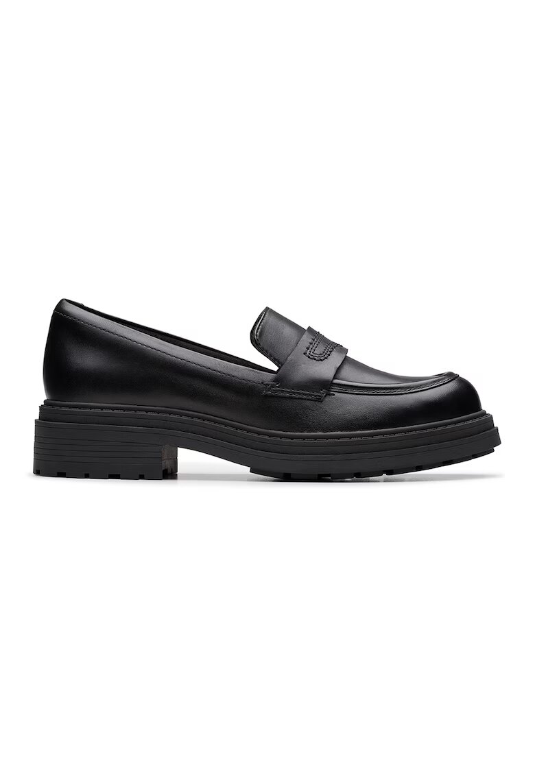 Clarks Pantofi loafer de piele lacuita - Negru stins