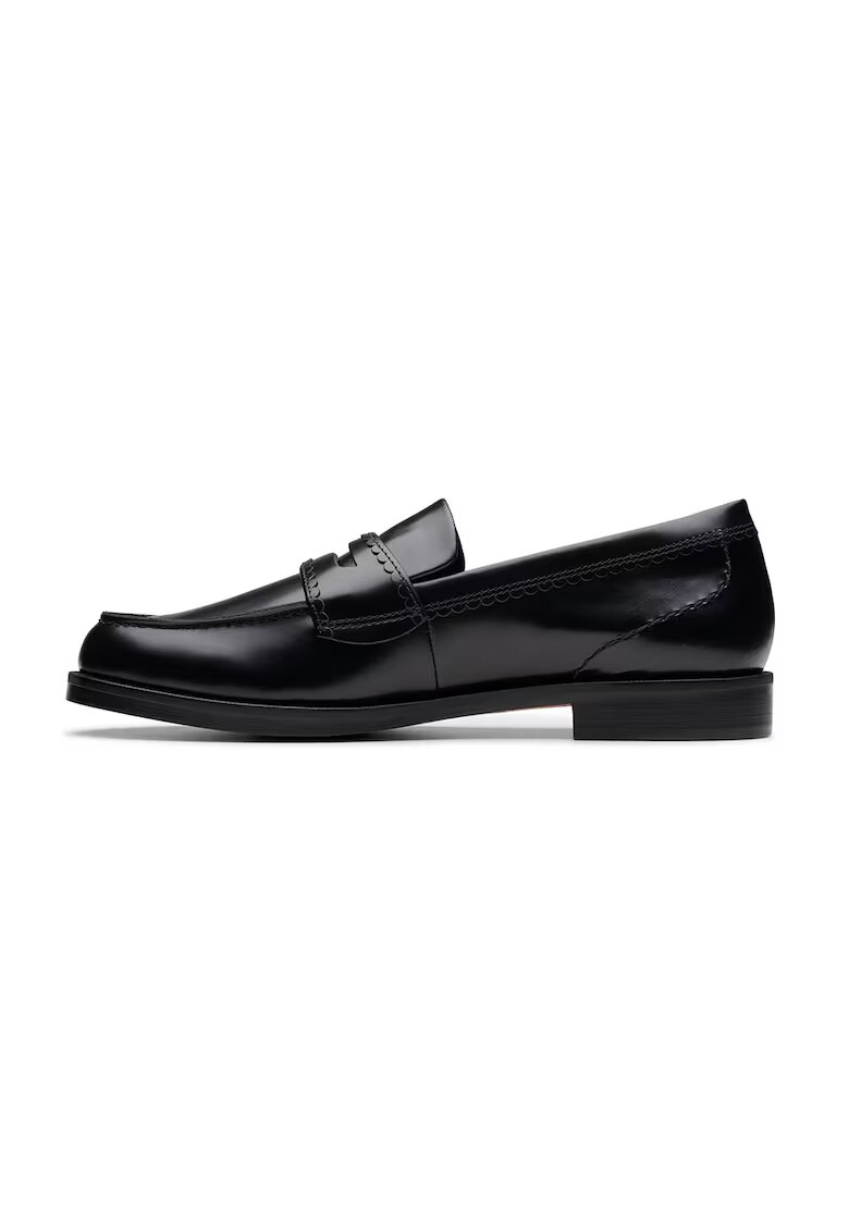 Clarks Pantofi loafer din piele cu model uni - Negru