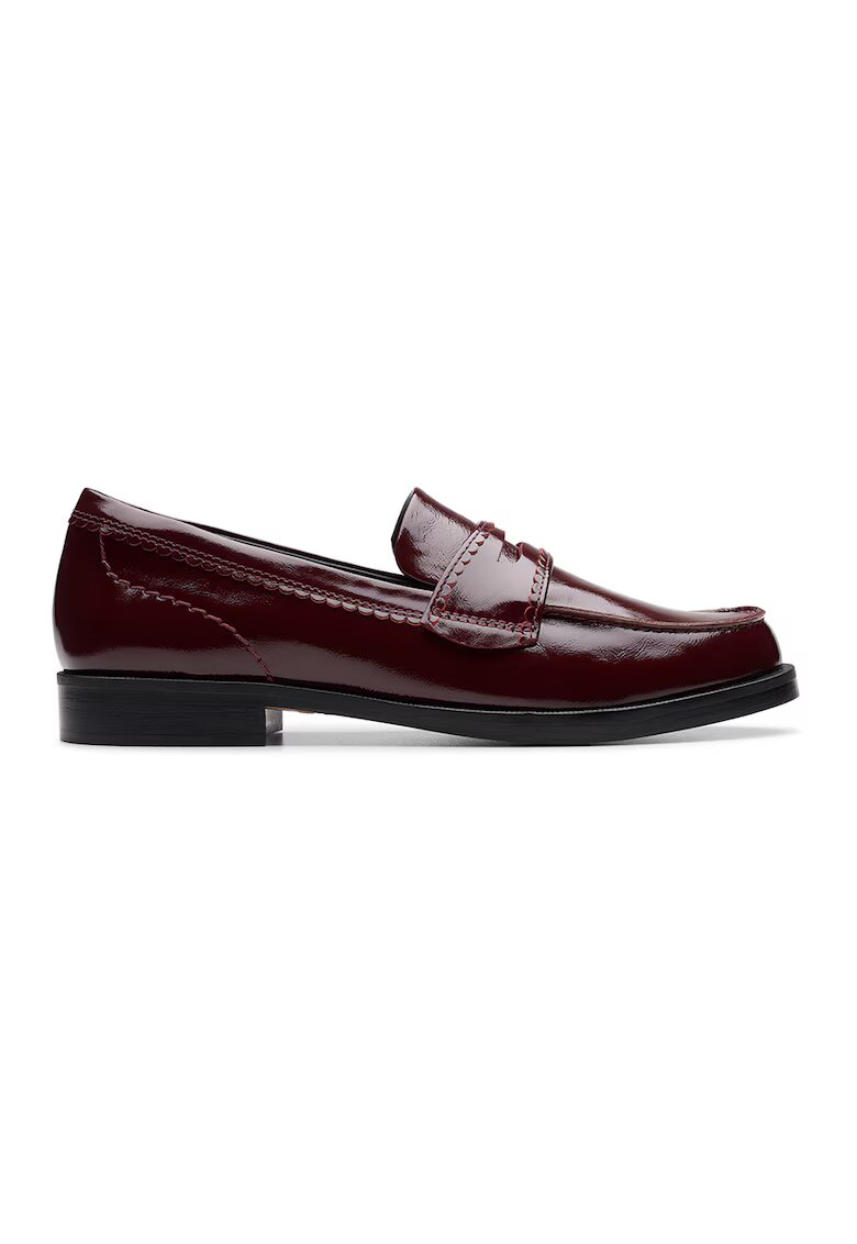 Clarks Pantofi loafer din piele cu model uni - Visiniu
