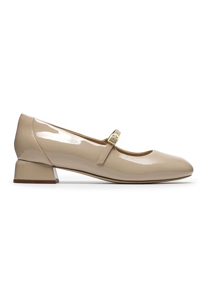 Clarks Pantofi Mary Jane de piele cu toc discret Daiss - Bej deschis