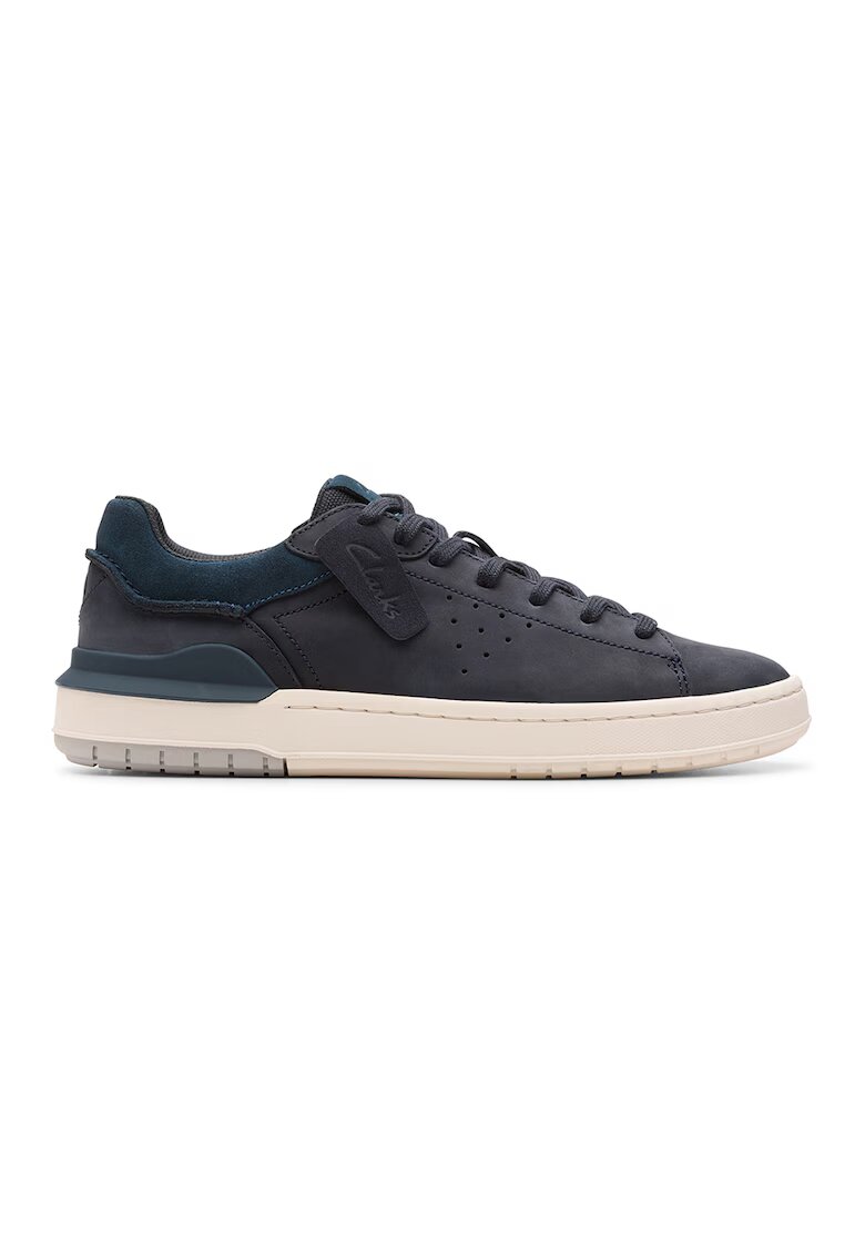 Clarks Pantofi sport de piele Court Life - Bleumarin