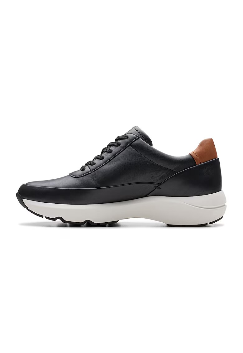 Clarks Pantofi sport de piele cu fermoar lateral - Negru/Alb murdar