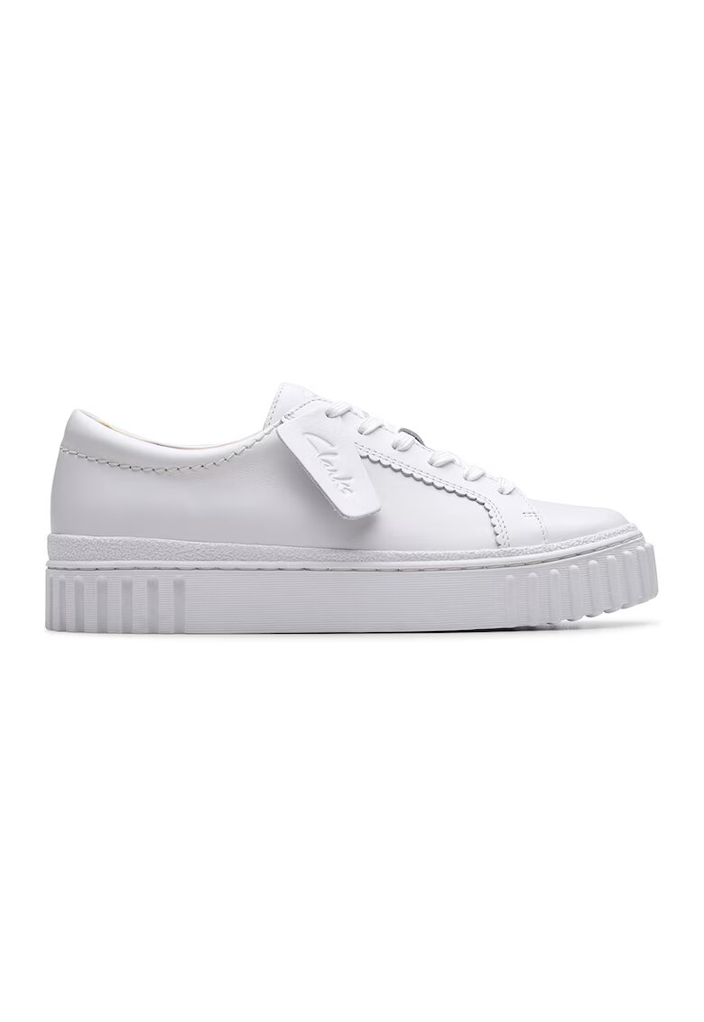 Clarks Pantofi sport de piele intoarsa cu model uni - Alb optic