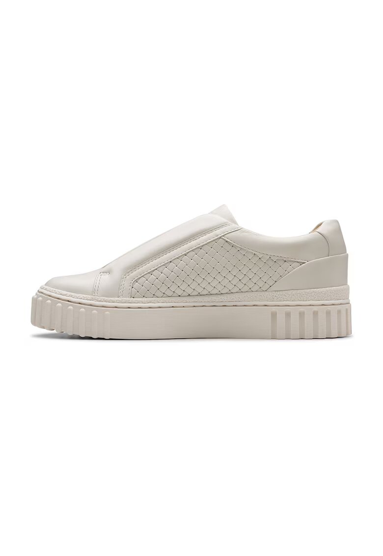 Clarks Pantofi sport din piele cu platforma - Alb murdar