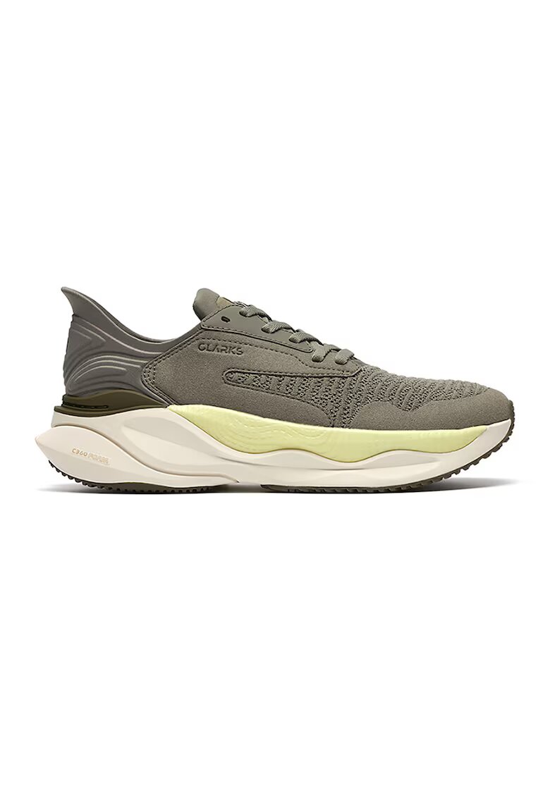 Clarks Pantofi sport Pace din plasa cu amortizare - Kaki/Verde sparanghel