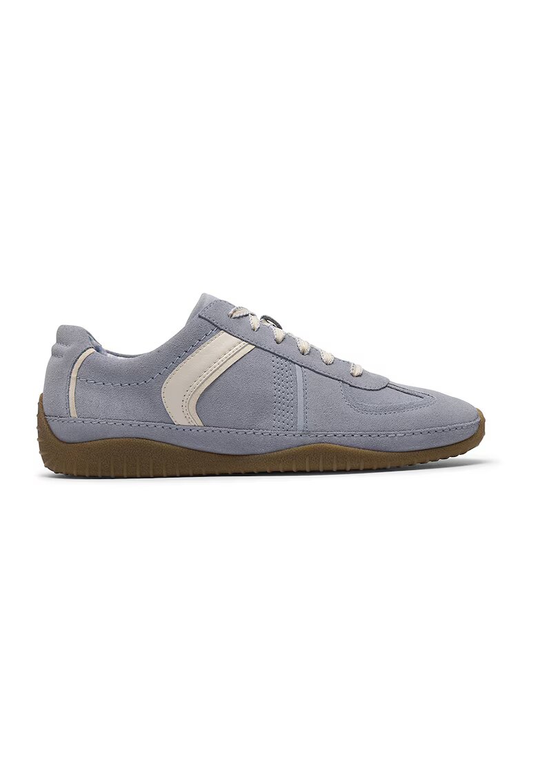 Clarks Pantofi sport slip-on din piele intoarsa Meridor - Albastru prafuit/Alb murdar