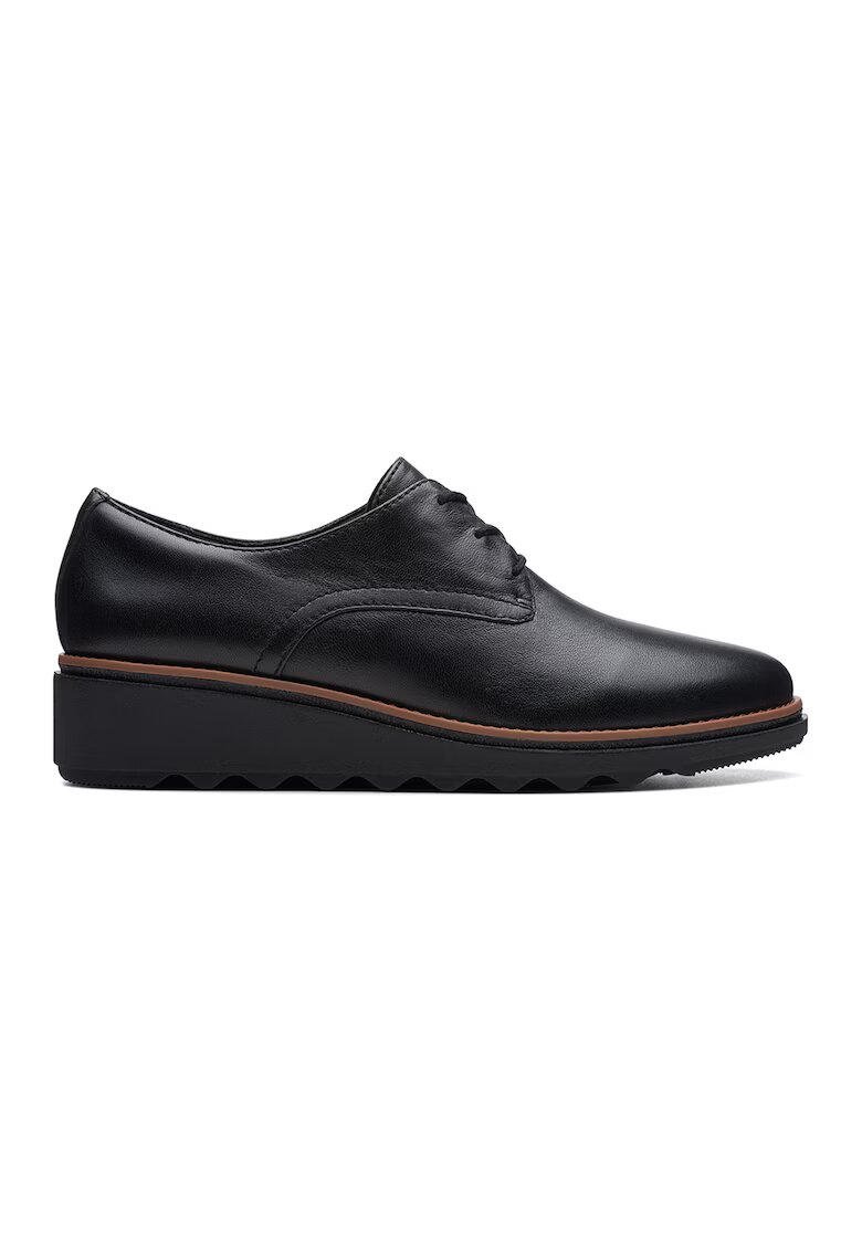 Clarks Pantofi wedge de piele Sharon - Negru