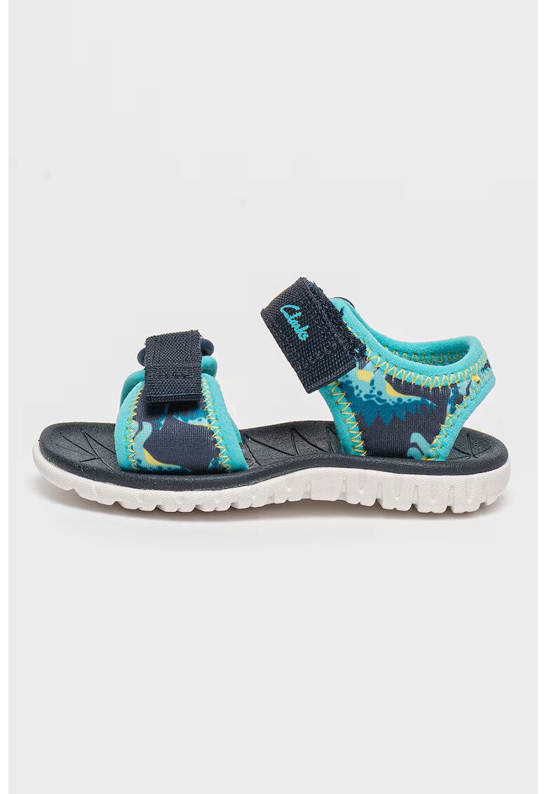 Clarks Sandale cu model si velcro Surfing Tide - Turcoaz/Bleumarin