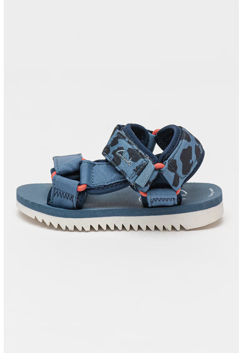 Clarks Sandale cu velcro si logo brodat Peak Web - Albastru