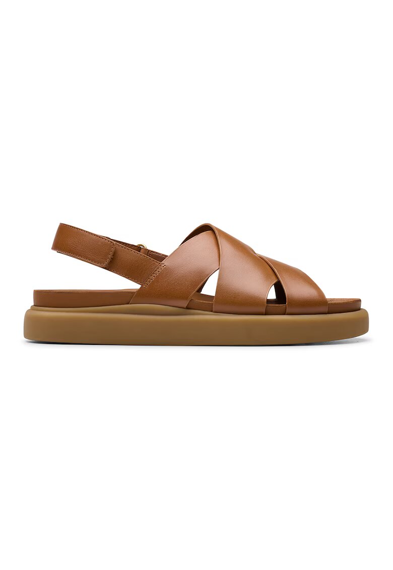 Clarks Sandale de piele cu barete incrucisate Aristella - Caramel