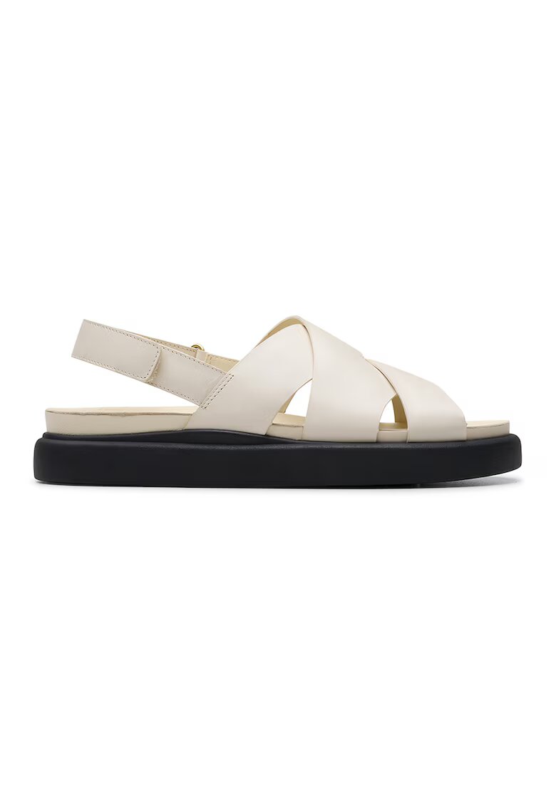 Clarks Sandale de piele cu barete incrucisate Aristella - Crem