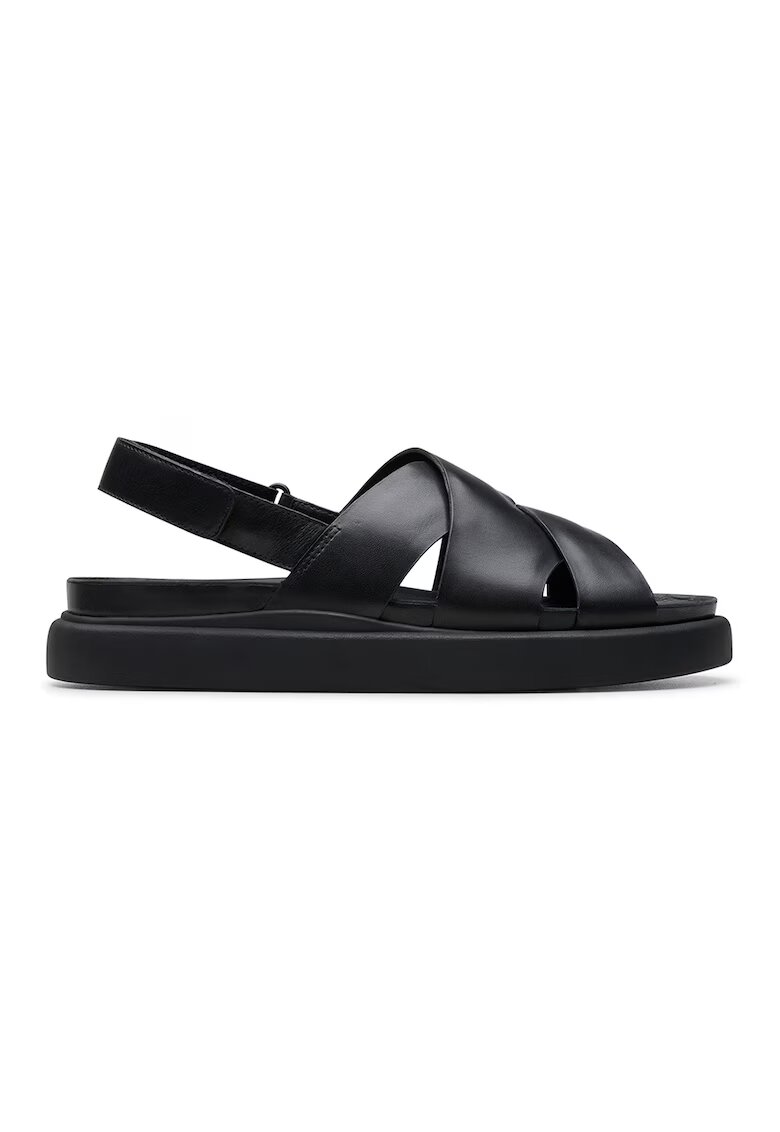 Clarks Sandale de piele cu barete incrucisate Aristella - Negru