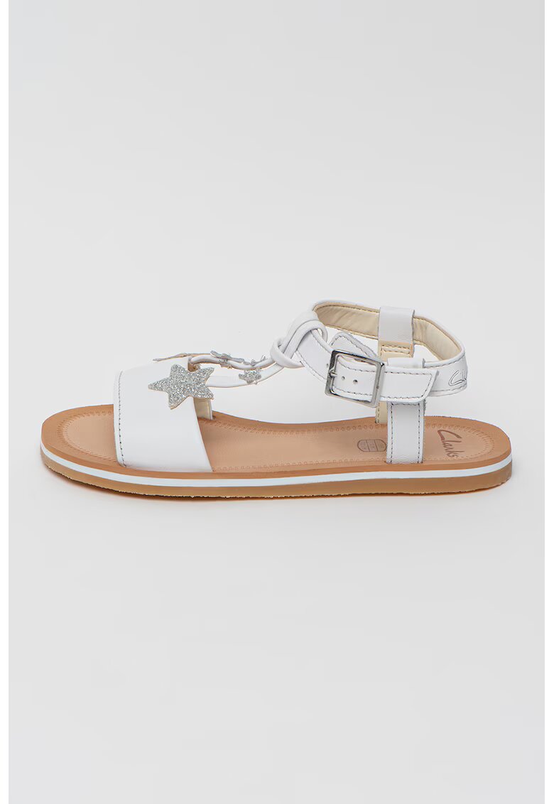 Clarks Sandale de piele cu insertii stralucitoare Finch Summer