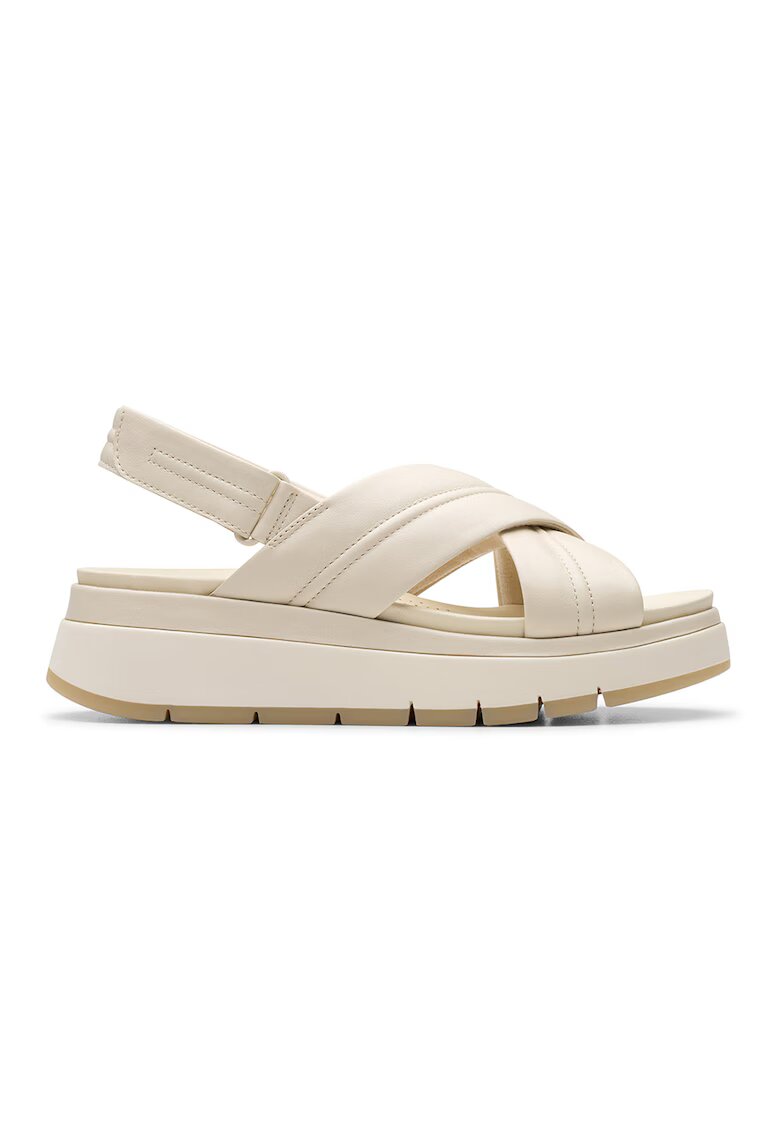 Clarks Sandale de piele cu platforma Tuscan - Crem