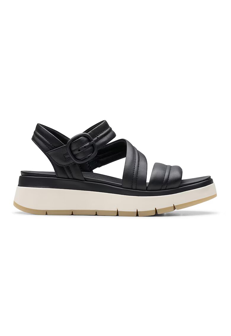 Clarks Sandale de piele cu platforma Tuscan - Negru