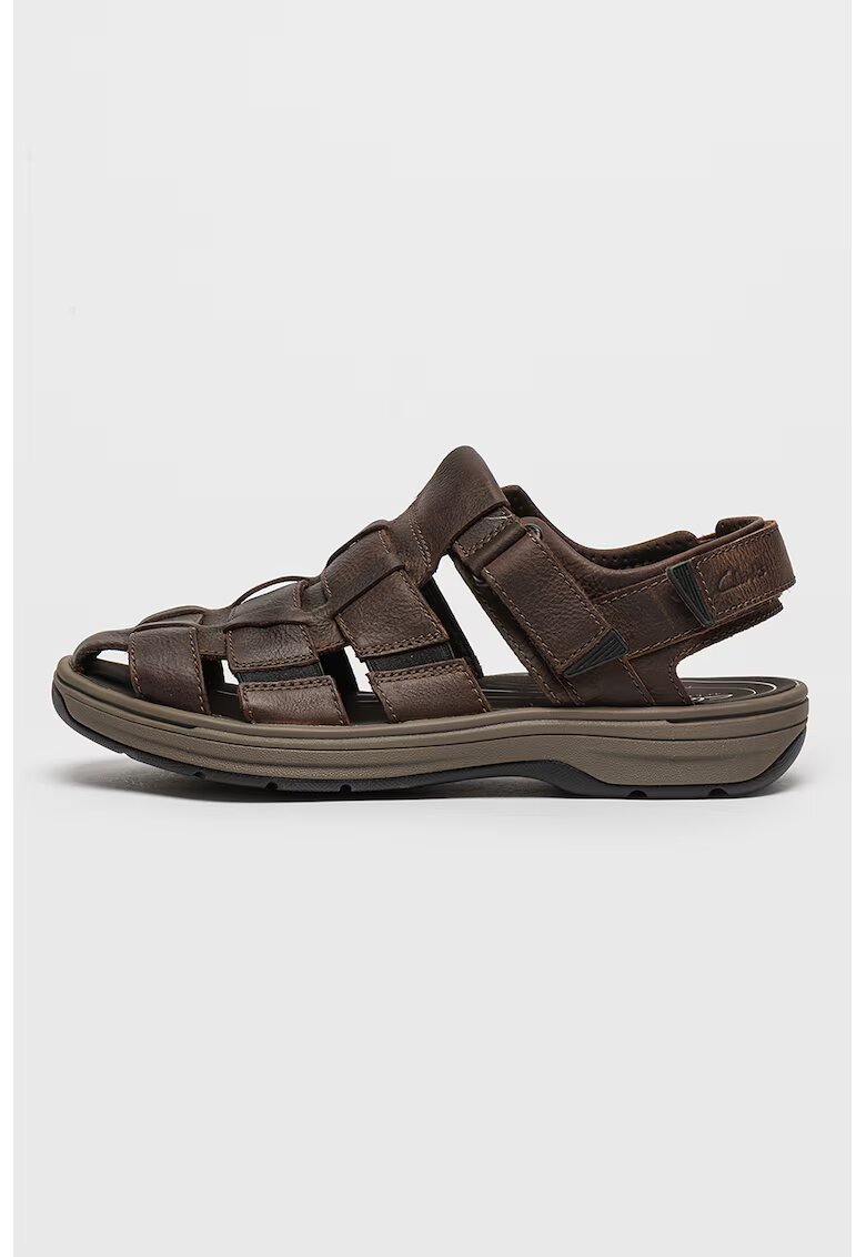 Clarks Sandale fisherman de piele Saltway Cove - Maro inchis