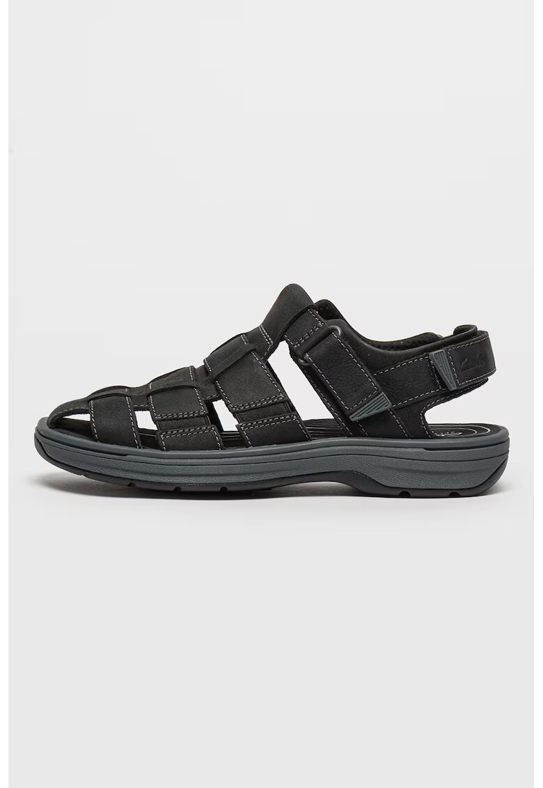 Clarks Sandale fisherman de piele Saltway Cove - Negru
