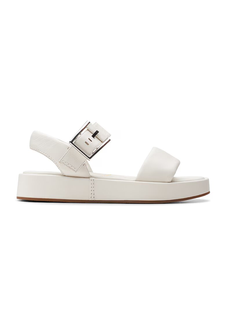 Clarks Sandale flatform de piele - Alb