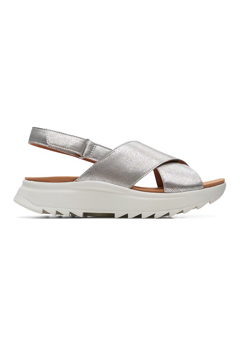 Clarks Sandale wedge cu barete incrucisate Dashlite - Argintiu