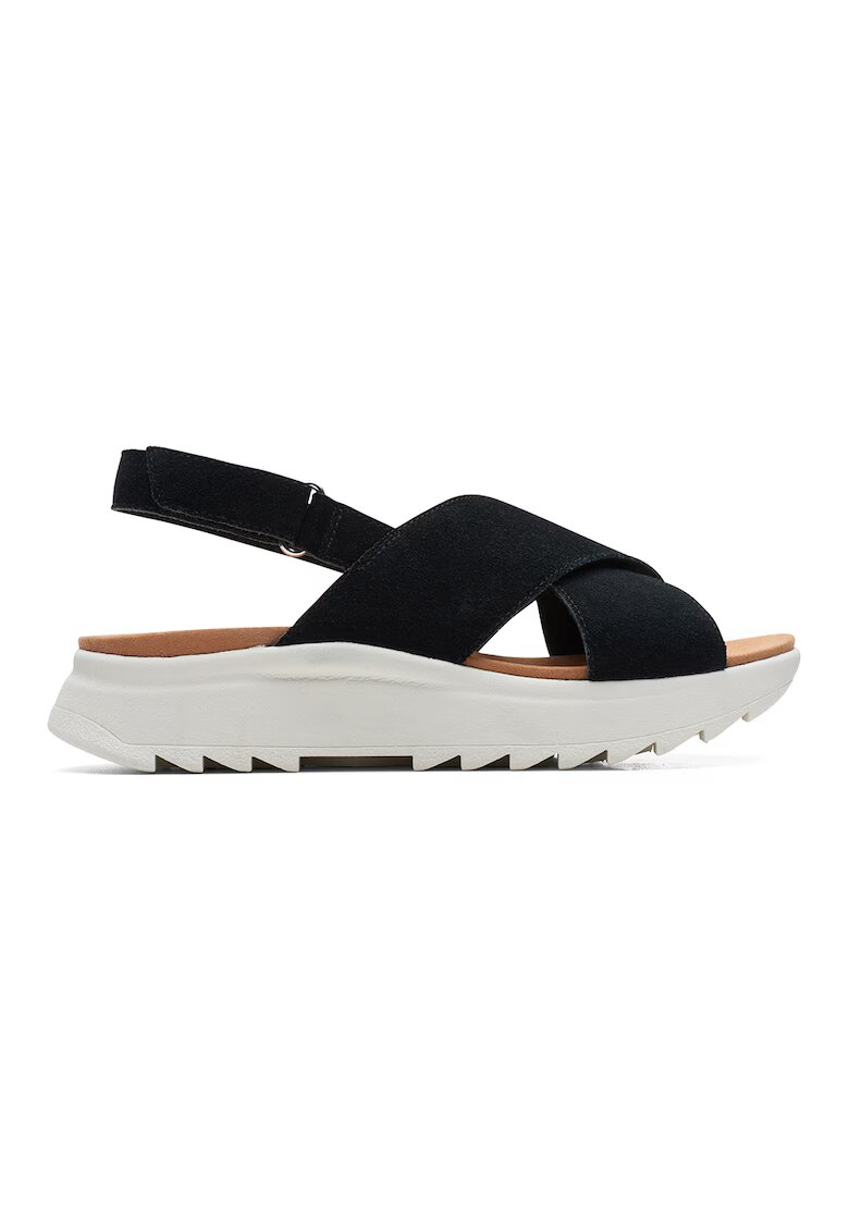 Clarks Sandale wedge cu barete incrucisate Dashlite - Negru