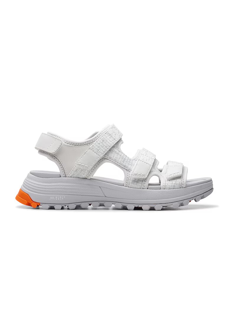 Clarks Sandale wedge cu velcro Atl - Alb murdar