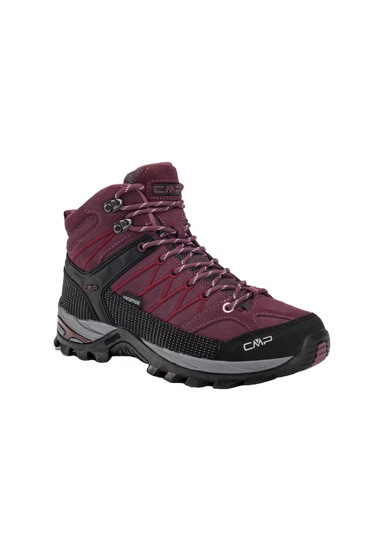 CMP Ghete de trekking dama - Piele - Visiniu/Negru - Visiniu/Negru