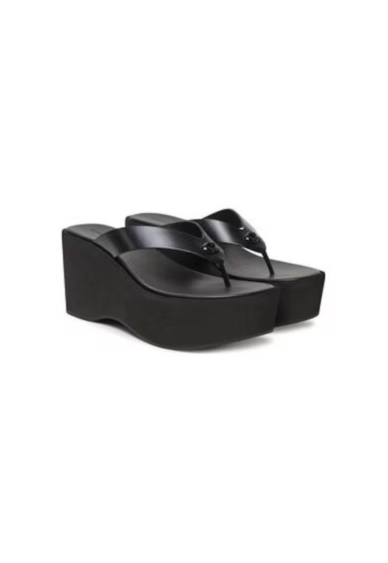 Coach Papuci flip-flop dama CAR60 - Piele naturala - Negru - Negru
