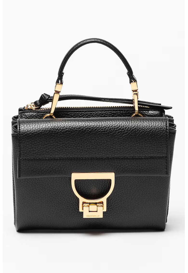 COCCINELLE Geanta crossbody de piele cu bareta de umar Arlettis Signature - Negru