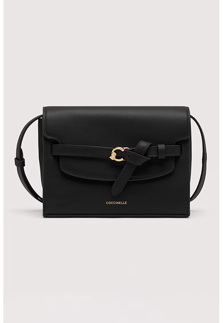 COCCINELLE Geanta crossbody de piele cu bareta decorativa Sabine - Negru