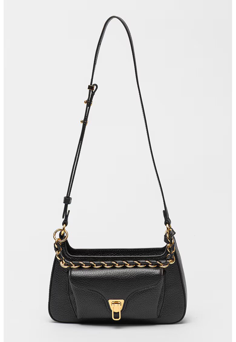 COCCINELLE Geanta crossbody din piele cu bareta detasabila din lant Beat Generatio - Negru