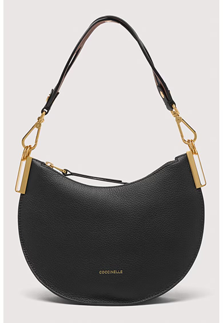 COCCINELLE Geanta de piele cu bareta de umar Sunup - Negru