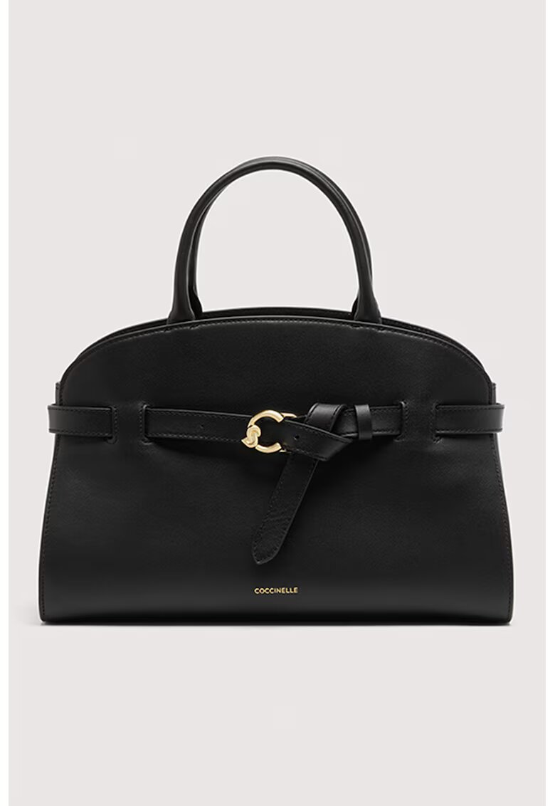 COCCINELLE Geanta de piele cu maner si bareta decorativa Sabine - Negru