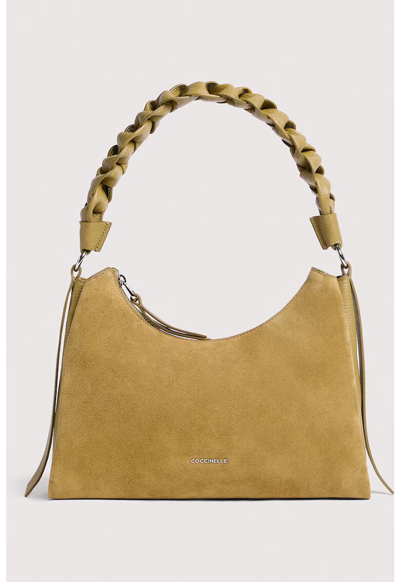 COCCINELLE Geanta de piele intoarsa si piele cu bareta de umar Boheme - Caramel