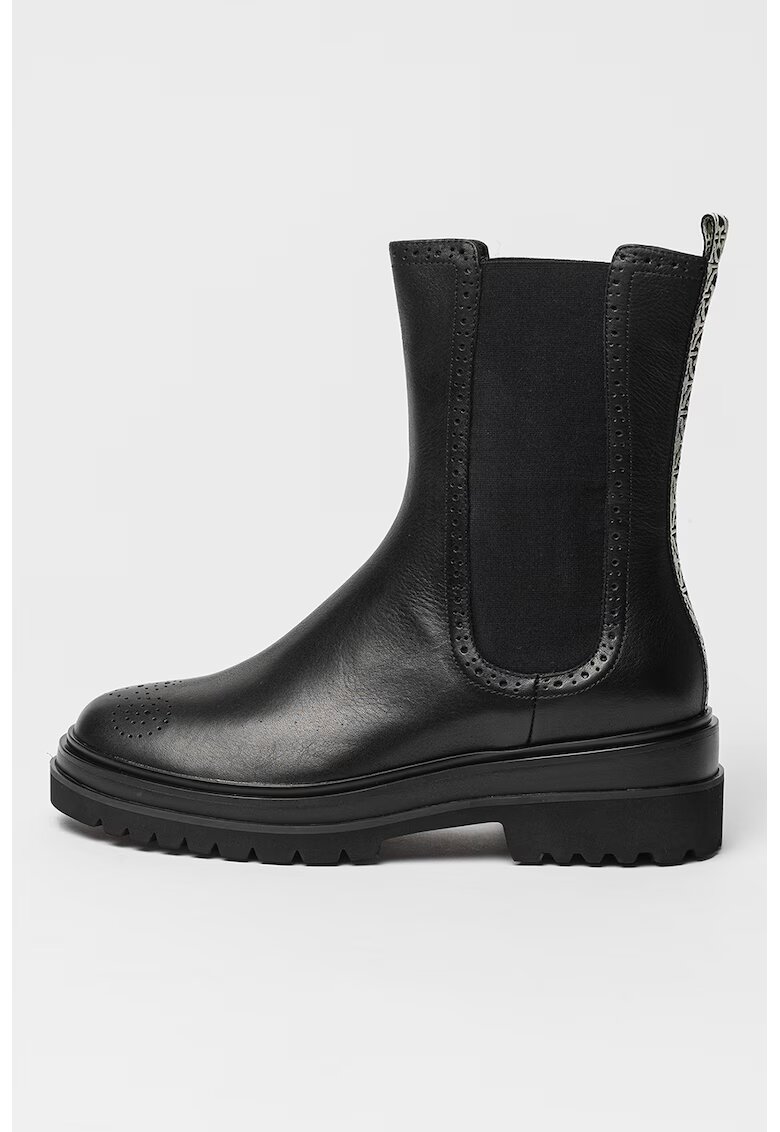 COCCINELLE Ghete Chelsea high-cut din piele - Negru