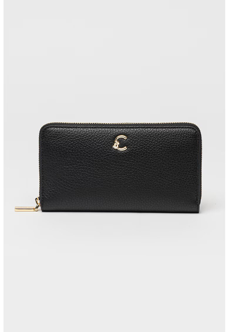 COCCINELLE Portofel de piele cu fermoar C-Me - Negru