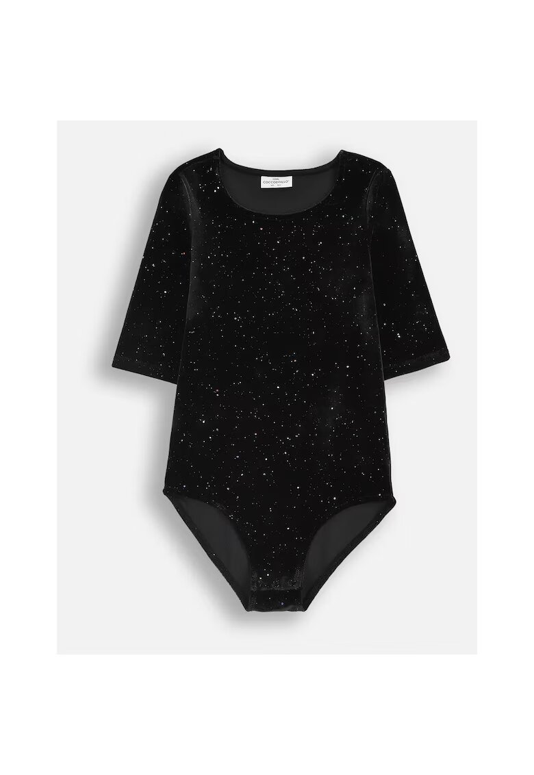 Coccodrillo Bluza tip body cu aspect catifelat