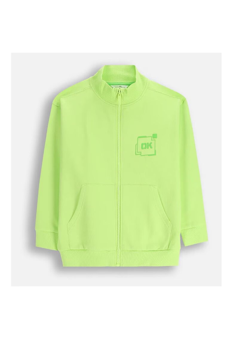 Coccodrillo Hanorac verde lime - bumbac - cu fermoar - pentru baieti