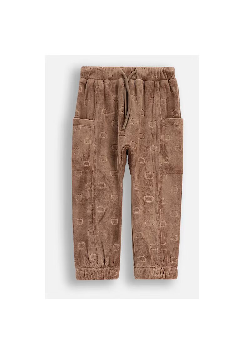 Coccodrillo Pantaloni de velur cu model stantat