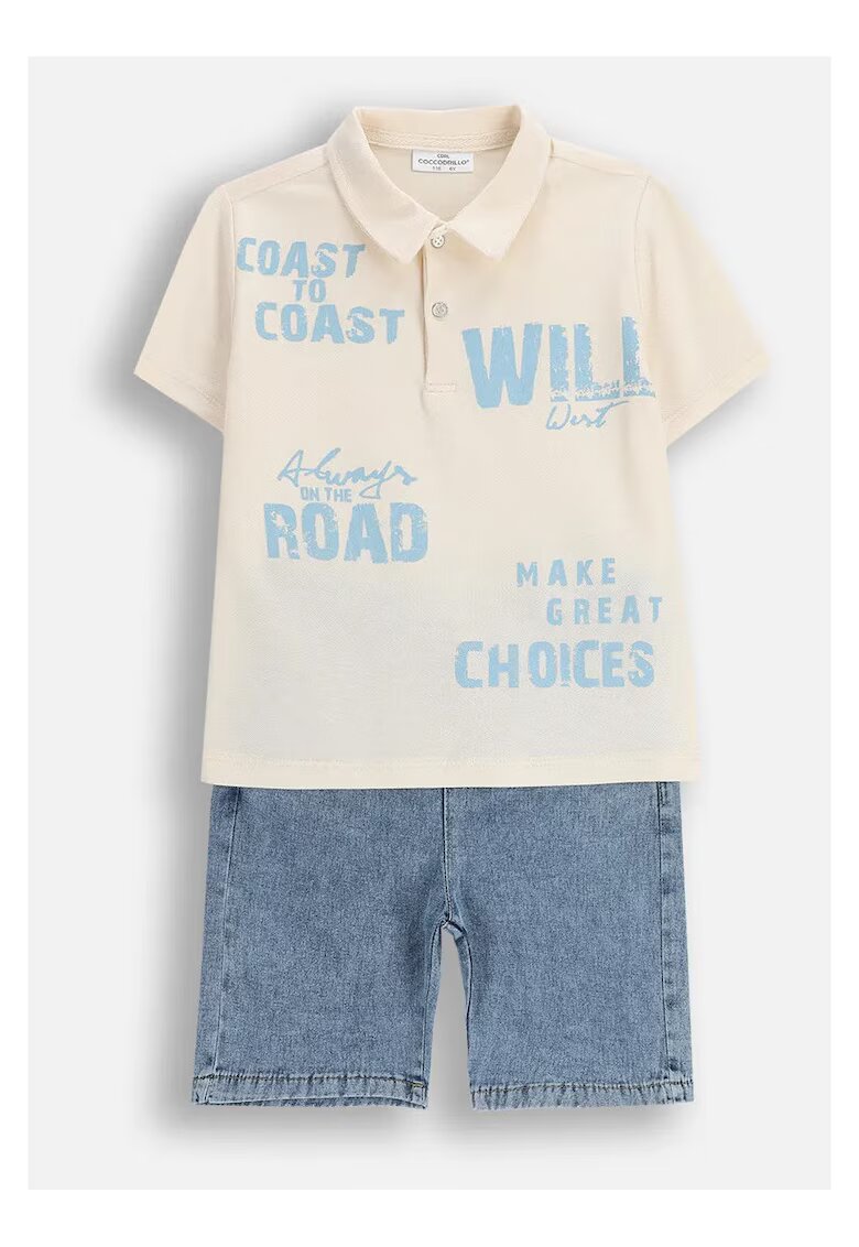 Coccodrillo Set cu tricou polo&blugi scurti