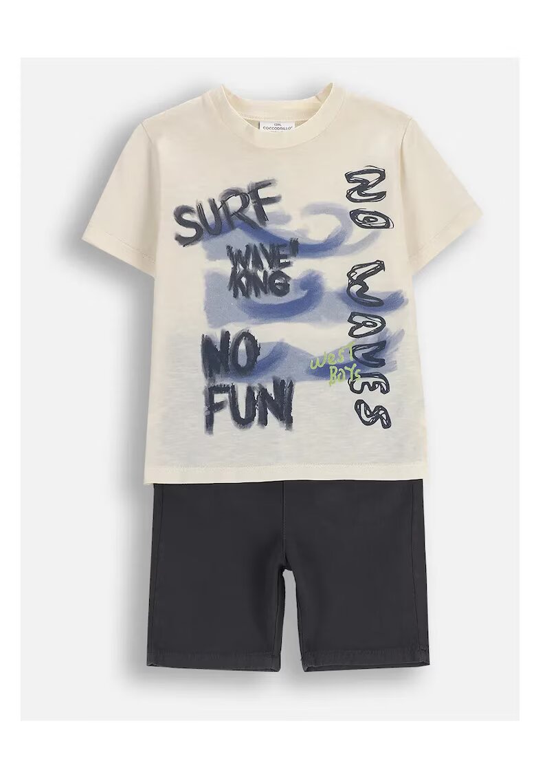 Coccodrillo Set cu tricou si pantaloni scurti de bumbac