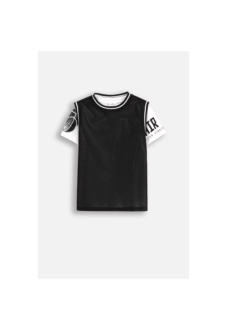 Coccodrillo Tricou sport copii - poliester - alb/negru
