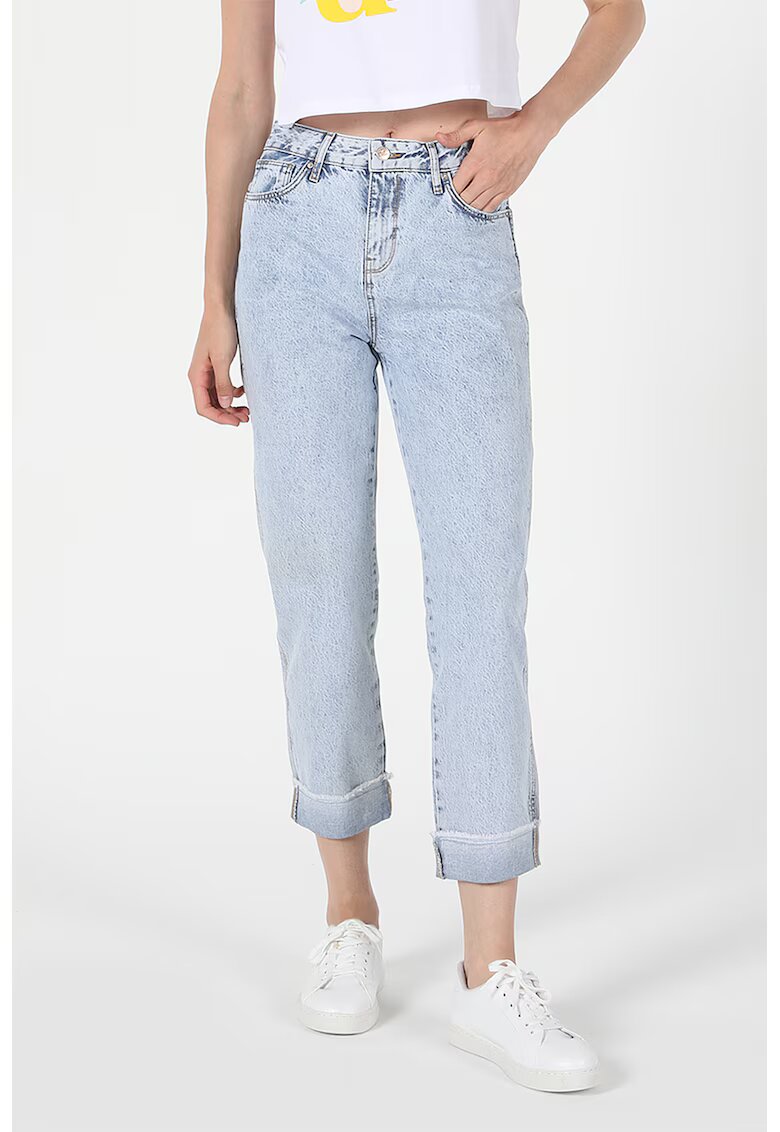 COLINS Blugi crop cu croiala dreapta - Albastru deschis