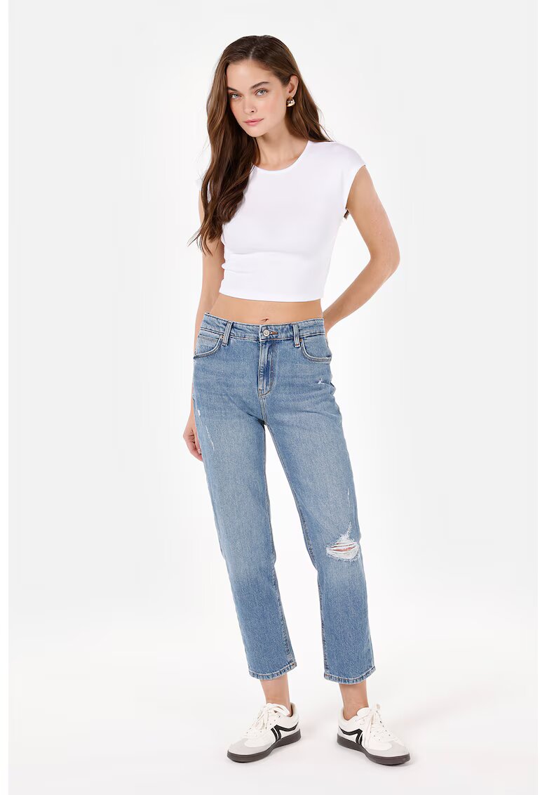COLIN'S Blugi crop cu croiala dreapta - Albastru deschis