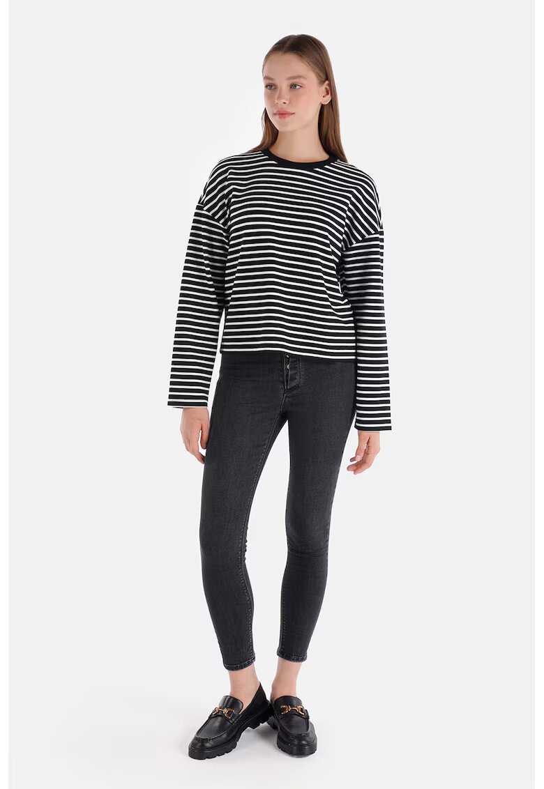 COLINS Blugi crop cu model cu 5 buzunare - Gri inchis